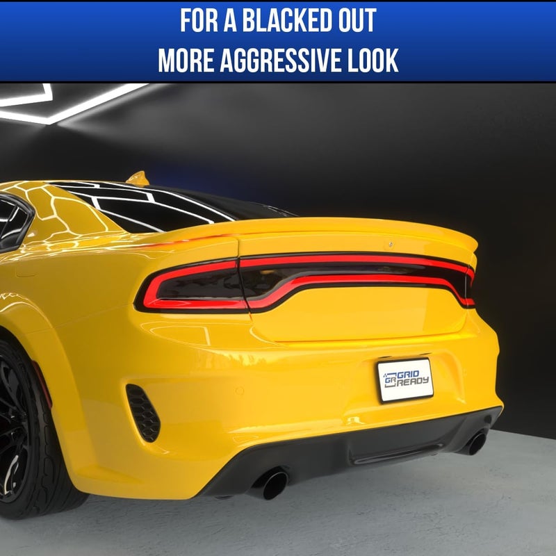 GRIDREADY Compatible with 2015-2023 Dodge Charger Tail Light Tint Kit precut Dark Black Smoke Overlays. Vinyl taillight Accessories - Image 2